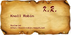 Knoll Robin névjegykártya